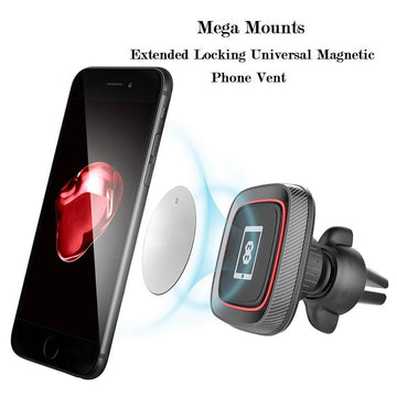Mega Mounts 360° Extended Universal Locking Magnetic Phone Vent Mount Holder - Imported from UK